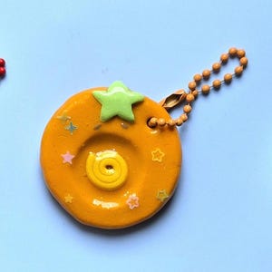 Fruitbies Polymer Clay Worry Stones | Strawberry, Green Apple, Orange Charms Random