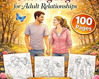 Dibujos para colorear para adultos, Libro para colorear para adultos, Libro para colorear sobre el matrimonio, Libro para colorear relajante, Alivio del estrés, Arteterapia, Dibujos para colorear, 100 páginas