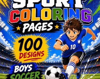 Desenhos para colorir de esportes, desenhos para colorir de futebol para meninos, livro de colorir de futebol para meninos, livro de colorir de futebol americano, 100 páginas em PDF