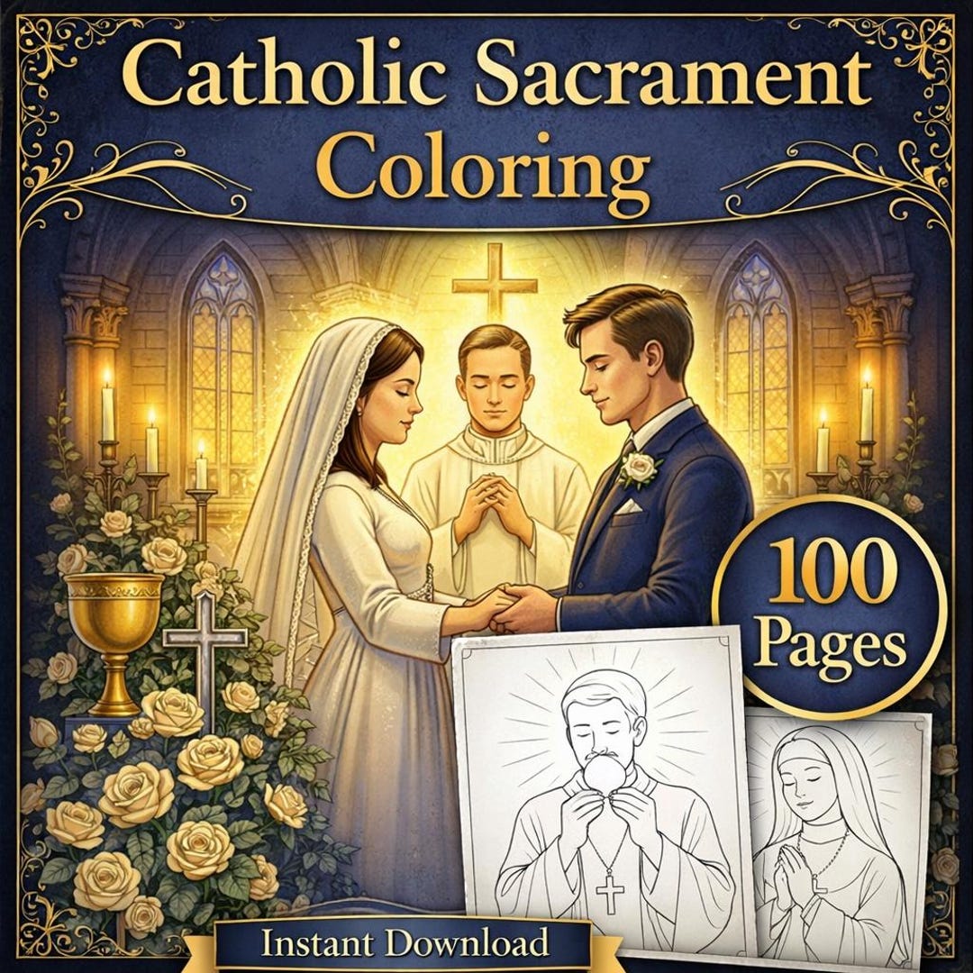 Catholic Sacraments Coloring Pages - Holy Communion, Baptism ...