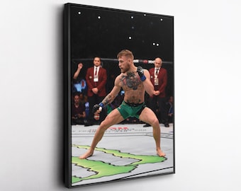 Conor McGregor UFC Canvas Wall Art, MMA Champion Fighter Canvas Print, Ultimate Fighting Sports Poster Man Cave Decor