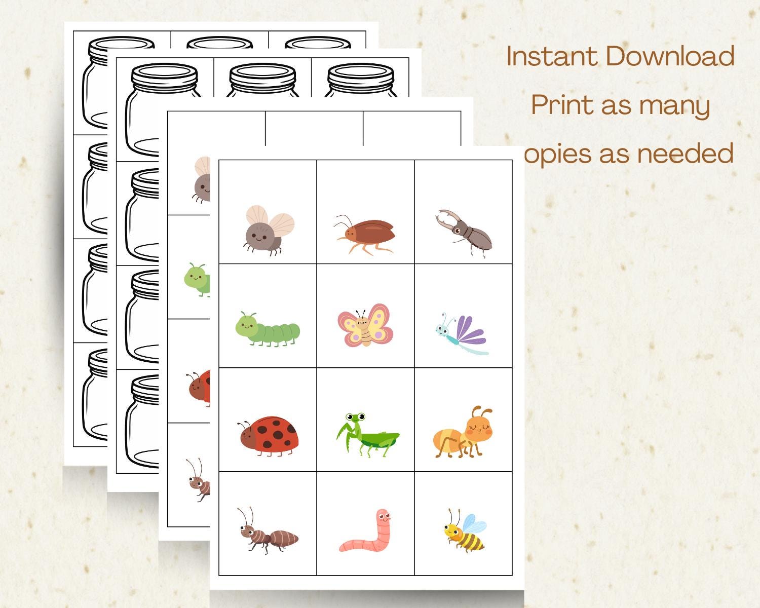 Magical Hidden Insect Reveal Printable Game, Flashlight Game Fun Kids ...