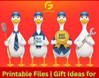 Oca Papà Festa del Papà PNG / Idee regalo divertenti e personalizzate / Disegni stampabili per sublimazione / Download digitale, SVG per magliette, tazze, borse