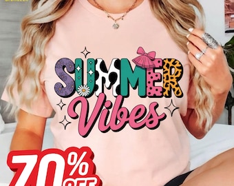 Maglietta Summer Vibes PNG, Download digitale PNG per maglietta, Sublimazione per maglietta, Maglietta estiva retrò PNG, PNG per t-shirt, Spiaggia PNG, T-shirt estiva