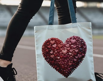 Pacchetto di adesivi a forma di cuore personalizzati in formato PNG / Disegni all'uncinetto, con perle, filati e mosaici (download digitale)
