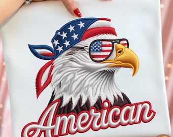 Aquila ricamata per il 250° anniversario in formato PNG / Giorno dell'Indipendenza in formato SVG / Clipart Aquila della Libertà / Adesivo regalo per t-shirt / Design per sublimazione