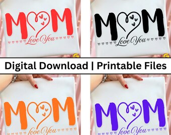 Festa della mamma personalizzata / Maglietta mamma a sublimazione PNG / Regalo per la festa della mamma SVG / Pacchetti di 6 colori / Stampe digitali per borse, magliette, tazze
