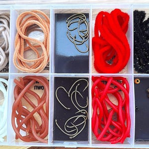 San Juan Worm Farm Fly Tying Kit - Ultra Chenille, Silli Worms, Hooks & Tungsten