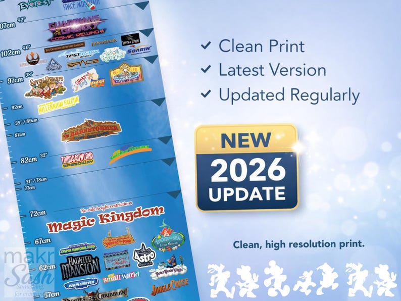 NEW MUPPETS Rides-kids Disney Height Chart Tracker–disney World Ride ...