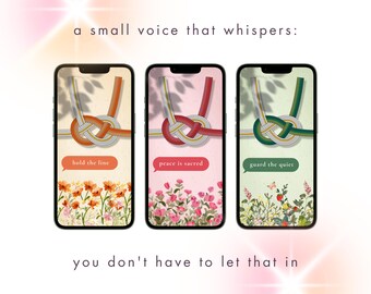 Protect Your Peace | Set of 3 Mizuhiki iPhone Wallpapers | Japanese Zen Lock Screen Digital Download