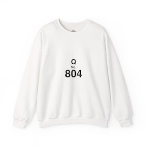 Q 804 Crewneck Sweatshirt, Mystery Code Graphic Pullover, Unisex Streetwear Crew Neck