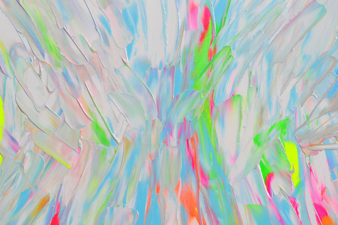 Large Abstract PASTEL BLUE Art Style Painting 55x31.5 Etsy UK