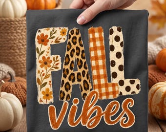 trendy preppy Fall vibes PNG | Season shirt Design | Autumn  Sublimation | gift |boho wildflower leopard thanksgiving| Digital Download |
