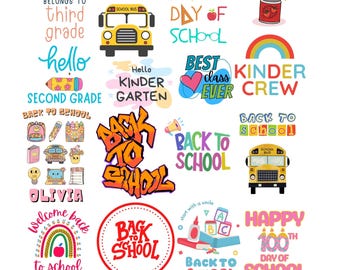 trendy back to school png, tshirt sign, clipart, gifts, bundle, welcome, teacher, first day of school, kindergarten, second grade Boy Girl.