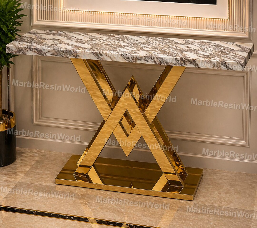 Modern Marble Console Table | Luxury Entryway Table | Marble Hallway ...