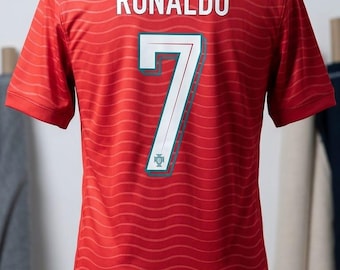 CR7 Inspired Portugal Football Jersey, Cristiano Ronaldo Fan Soccer Shirt, Vintage Portugal Sportswear Tee, Football Fan Gift