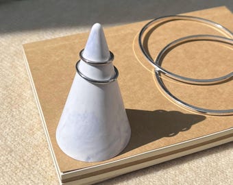 Ring Cone Holder · Minimalist Ring Stand · Marble Ring Display · Handmade Jewelry Organizer · Neutral Decor · Gift for Her