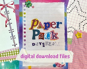 Papier do dziennika śmieciowego do pobrania w wersji cyfrowej, 30 arkuszy tła, marzycielski papier pastelowy, materiał do scrapbookingu, uroczy papier, kolekcjoner wspomnień