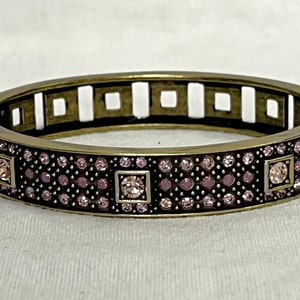 Heidi Daus Bangle Bracelet, Pink Crystal with Bronze