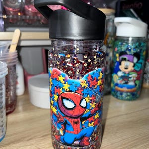 Autism Awareness Tumbler | Spider-Man Inspired Tumbler | Kids Sports Bottle | Special Needs Gift | 10oz Kids Cup | image 1