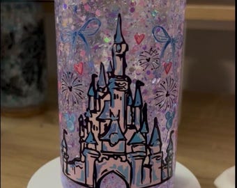 Castle Snow Globe Tumbler | Glitter Cup | Magical Theme Park  Cup | Custom Handmade Tumbler