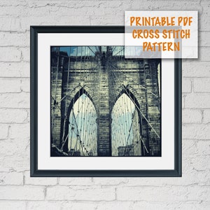 Brooklyn Bridge 1 Counted Cross Stitch Pattern, size: 200 across x 200 down