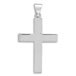 ENGRAVABLE Sterling Silver MEN or WOMEN'S Plain Cross Pendant 3mm Necklace Set 16 18 20 22 24 30 inches. image 3