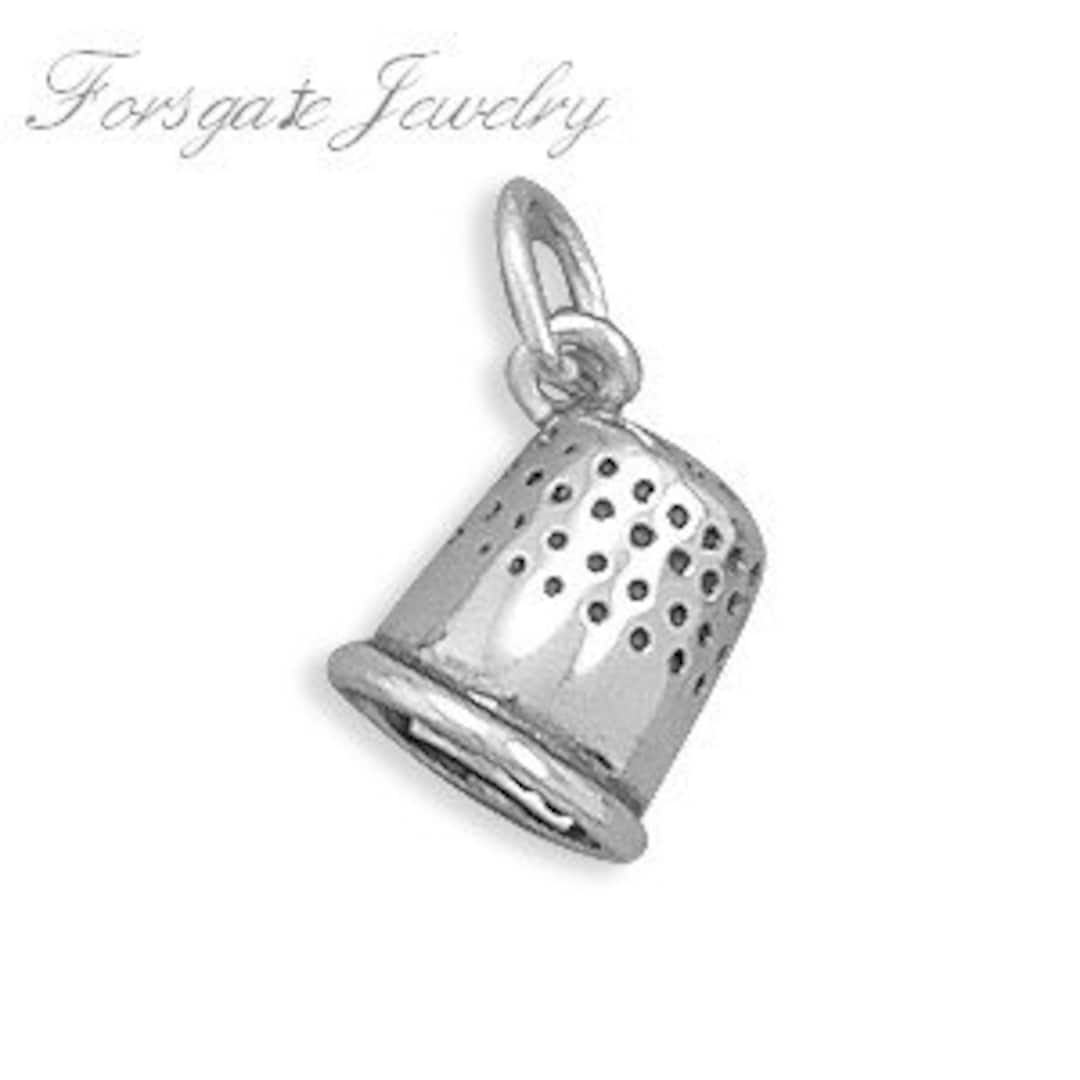 Thimble Charm 925 Sterling Silver Etsy UK