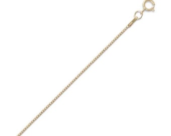 1mm 14K Gold Filled Box Chain Necklace for Pendant - 16" 18" 20" 24" 30"