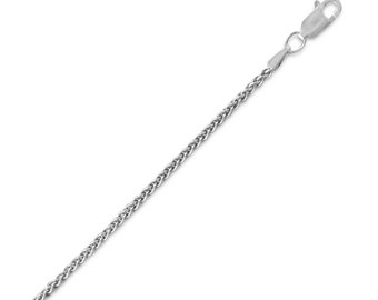 1.8mm 925 Sterling Silver 045 Oxidized French WHEAT Chain