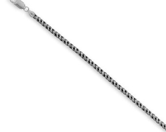 3.6mm MEN'S Sterling Silver Oxidized Rope Chain Necklace