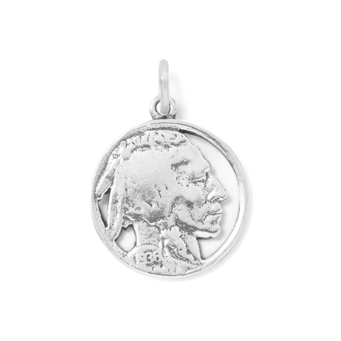 Sterling Silver Indian Head Nickel Charm Etsy