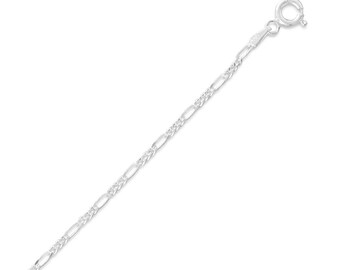 1.7mm Sterling Silver 050 Figaro Chain Necklace for Pendants