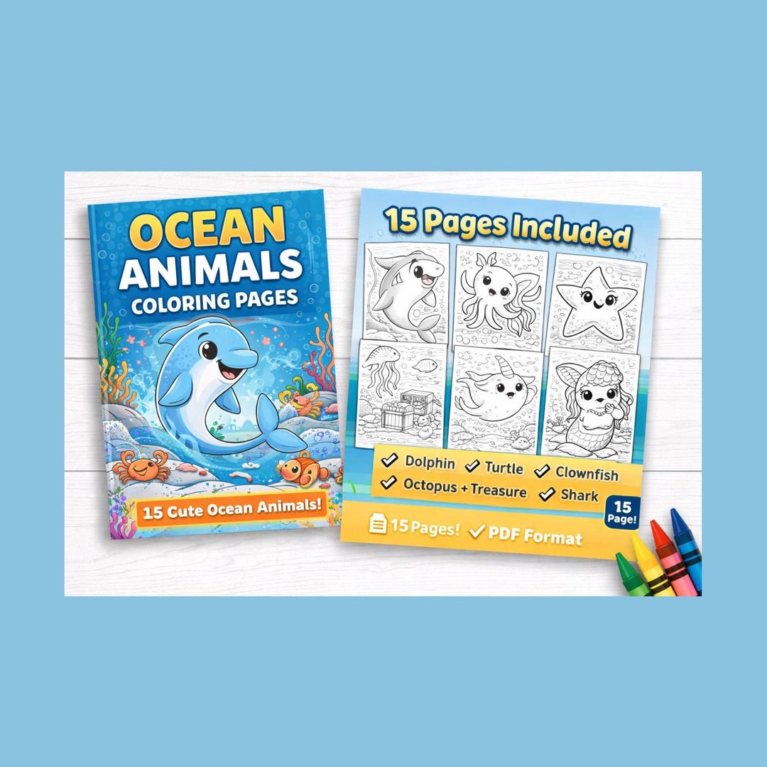 Ocean Animals Coloring Pages for Kids Ages 5-8 | Printable Sea ...