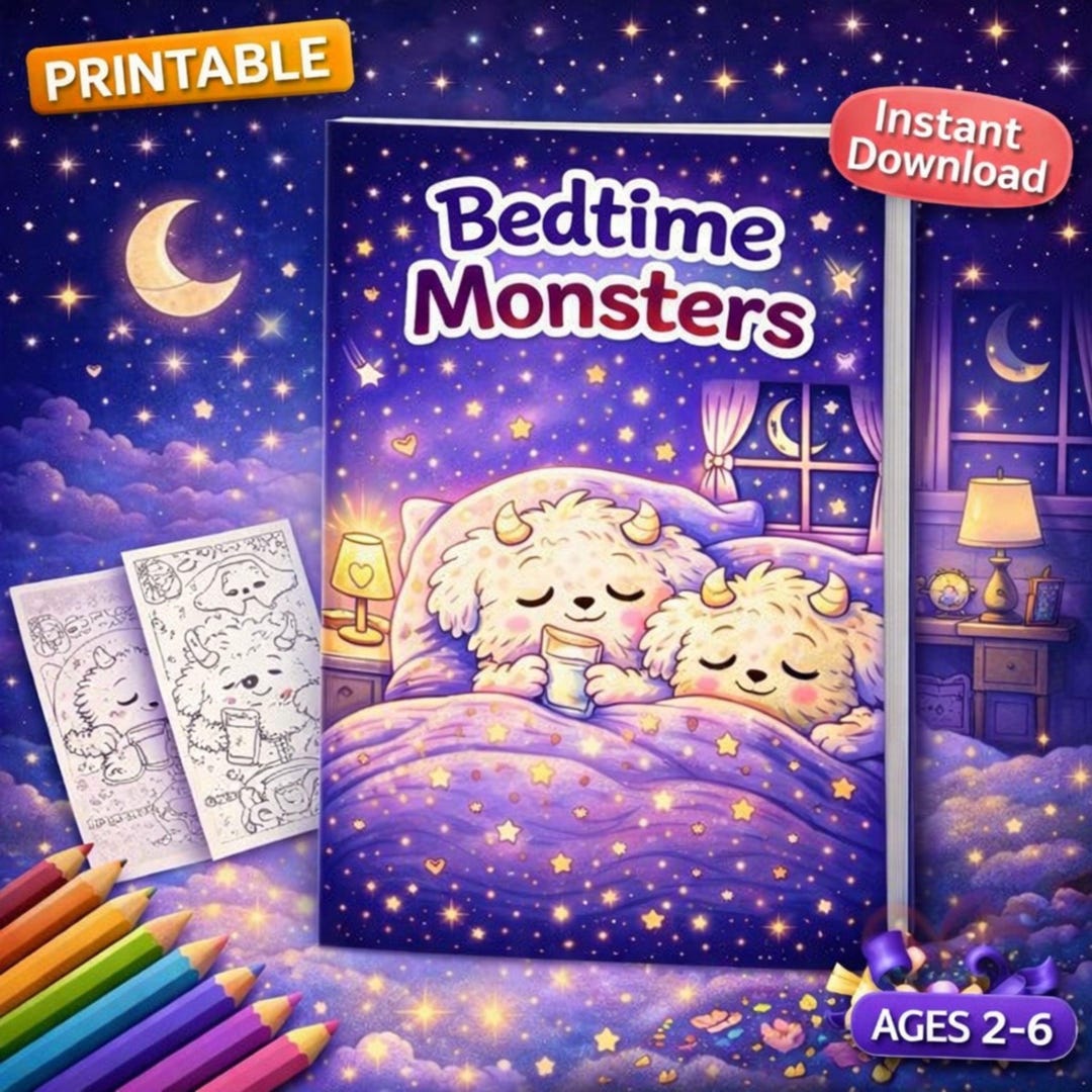 Bedtime Monsters Coloring Book for Kids | Calm Down & Sleep Routine ...