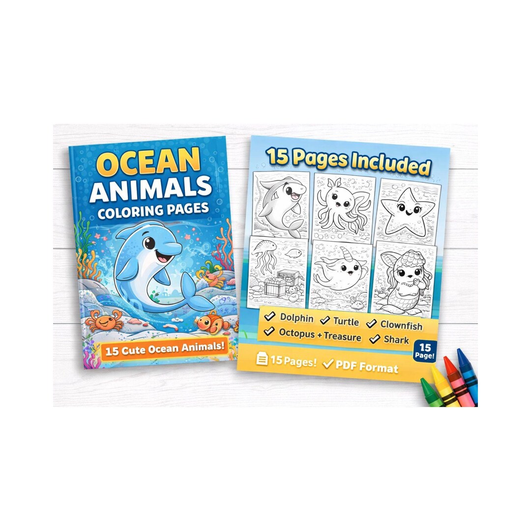 Ocean Animals Coloring Pages for Kids Ages 5-8 | Printable Sea ...