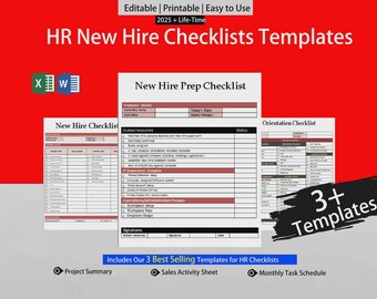 HR Employee Benefit Templates, On boarding checklist templates, New Hire Employee Checklists, Human Resources, HR Checklists