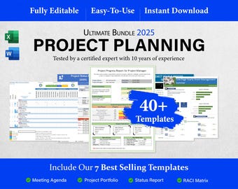 Project Management Templates | Program Bundle | PMO | Project Planner | PMP