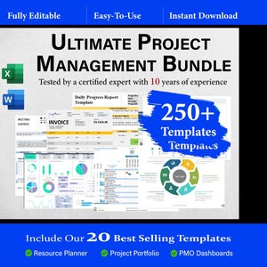 Project Management Template | Project Plan | Risk Assessment | Team To-Do List | Resource Planning | Kanban