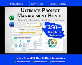 Project Management Template | Project Plan | Risk Assessment | Team To-Do List | Resource Planning | Kanban