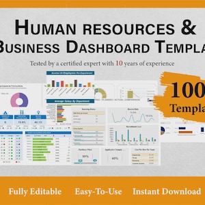 Dashboardsjablonen voor Human Resources en bedrijven | Excel-werkbladen | HR-sjablonen voor Google Spreadsheets |  Sjabloon HR-dashboard voor medewerkerschecklist