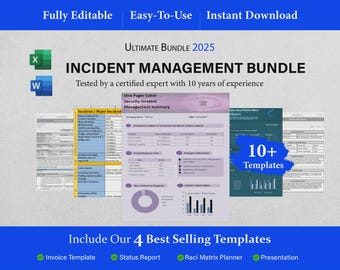 Incident Management Templates, Safety Management Tool, Incident Tracking Form, Cyber Incident Template