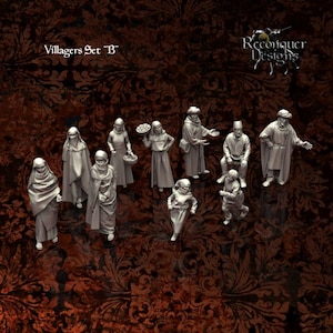 15 mm bybor set B - 15 mm skala 3D-utskriven miniatyr