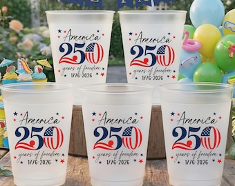 CustomCelebrating 250 years Frosted Cups 1776-2026 - Personalized America 250th Anniversary Gifts For Family - Born To Stand Strong