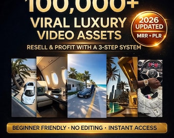 100,000+ Viral Luxury Rich Lifestyle Videos Reels, Cars, Yacht, Plane, Millionaire, TikTok, Instagram, YouTube, Digital Marketing, MRR, PLR