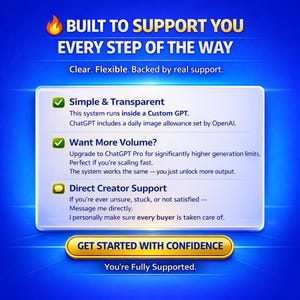May include: A blue graphic with the text "BUILT TO SUPPORT YOU EVERY STEP OF THE WAY." The image highlights features like "Simple & Transparent," "Want More Volume?" and "Direct Creator Support." The image also includes the text "GET STARTED WITH CONFIDENCE."