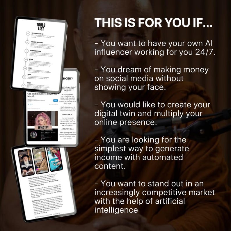 AI Influencer Guide | Create & Monetize Your AI Twin (canva, PLR) - Etsy