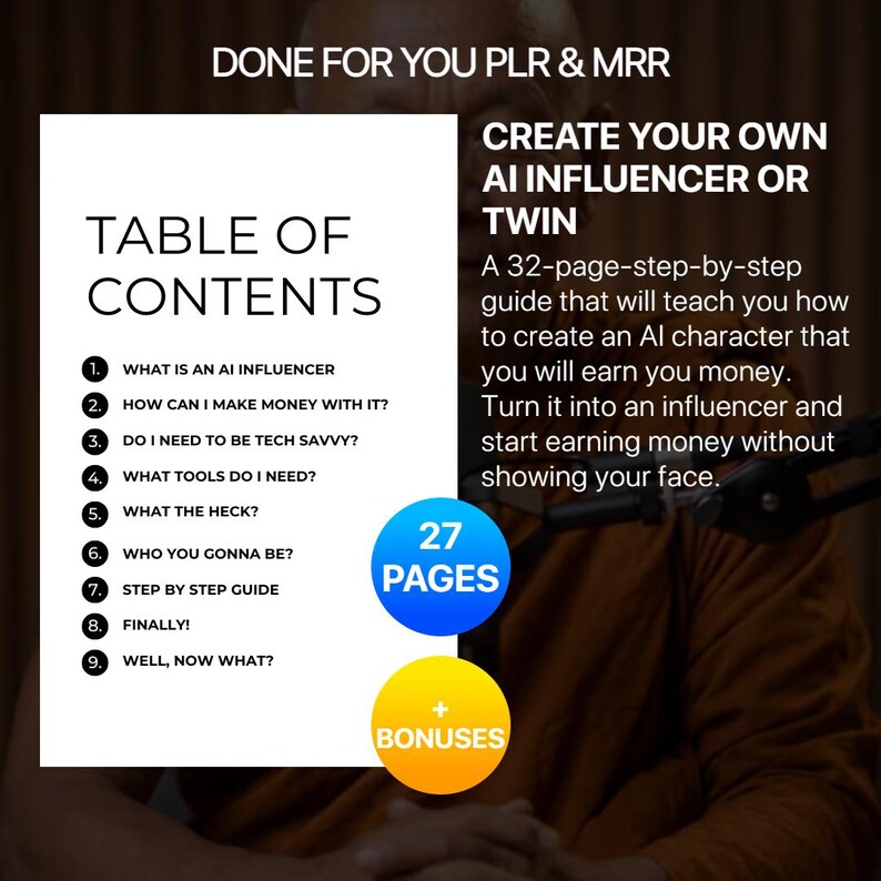 AI Influencer Guide | Create & Monetize Your AI Twin (canva, PLR) - Etsy