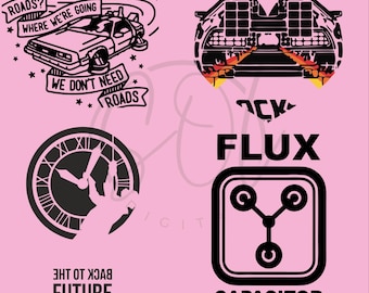 back to the future time svg, back to the future bundle, back to the future time delorean