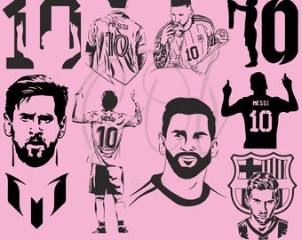 メッシSVGバンドル、サッカーレジェンド、クリカット、シルエット（デジタルダウンロード）